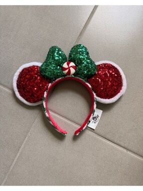 Disney Holiday Sequin Minnie Headband - Red & Green